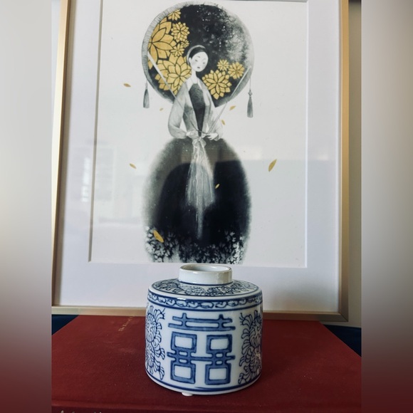 Blue & White Porcelain Trio – Floral & Double Happiness Vase Set ✨ - Picture 5 of 6